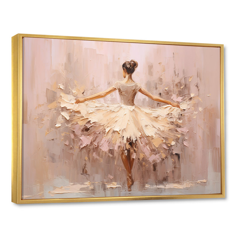 Gagarine - Ballet, art mural, H 24 po x l 32 po, Reproduction avec cadre flottant, Doré