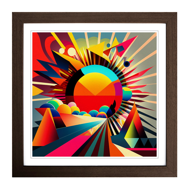 Prism Fauvism - Single Picture Frame Print on Wood, Walnut