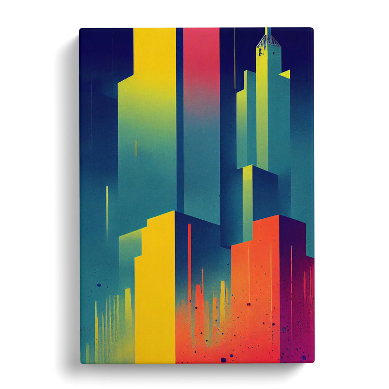 XC1022-1526X Colourful Architecture No.1 Skyscraper Abstract - Wrapped Canvas Print, 50cm H x 35cm W x 3cm D