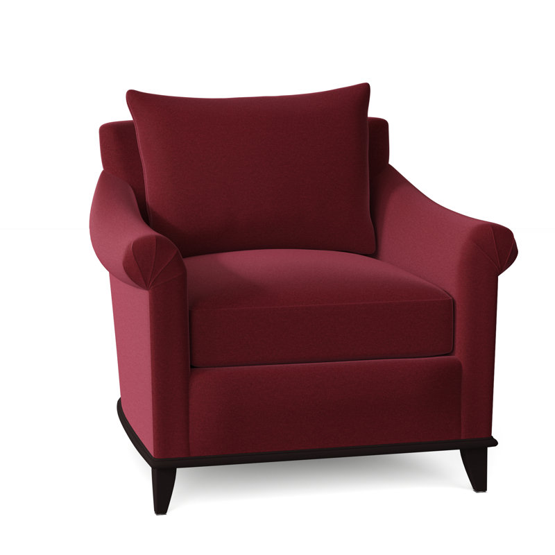 Drake Upholstered Armchair, Vintage Ebony, Margaret Lipstick