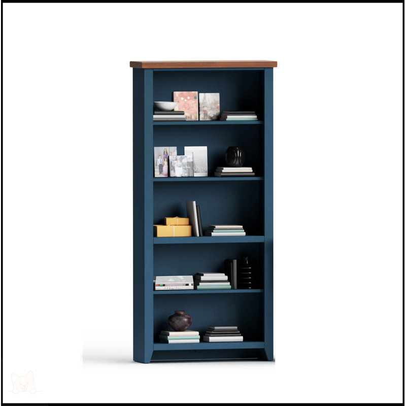 Bibliothèque Columbia, aucun assemblage requis, (5 tablettes) H 72 po x l 34 po x P 11 po, Bleu