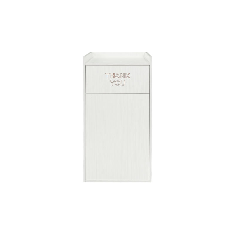 Poubelle à plateau en bois de qualité commerciale 40 gallons, Blanc