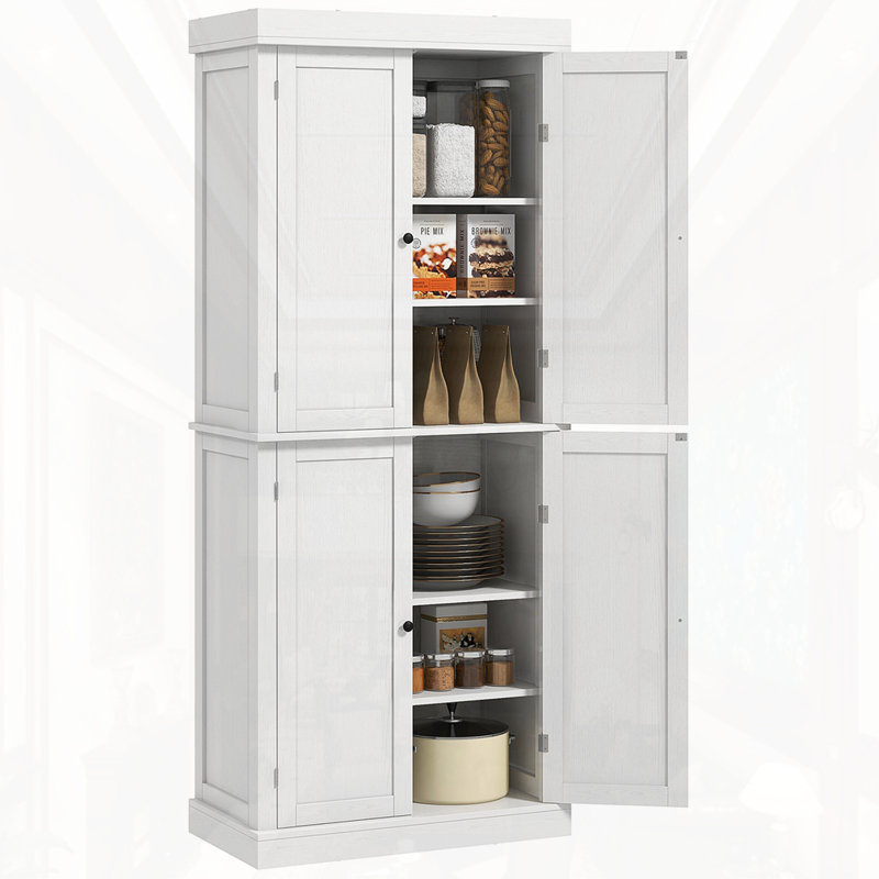 Armoire de cuisine autoportante 72,5 "H, Blanc