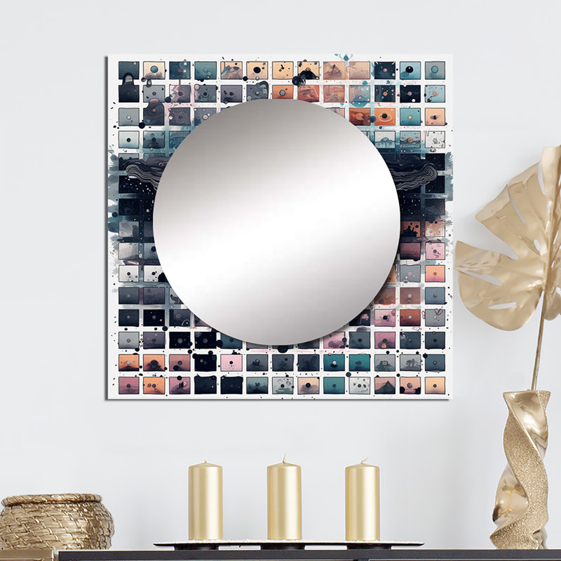 Petran - Grand miroir mural carré abstrait pour chambre à coucher, 29 po x 29 po