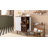 Fluted Wine Bar Cabinet With 8-grid Wine Rack, 5-level Adjustable Shelves, 2 Glass Holders, 4 Hidden Storage Space And Sliding Doors-1507803749
