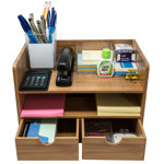Sorbus 3-Tier Bamboo Desk Organizer with 3 Drawers