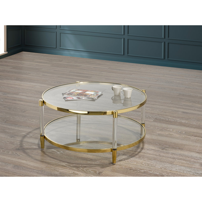 Emma Coffee Table, Acrylic, Gold