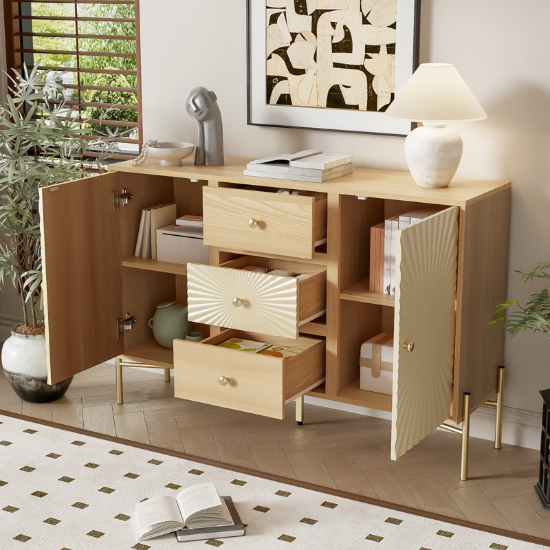Audrius 120 Cm Wide 3 Drawer Sideboard