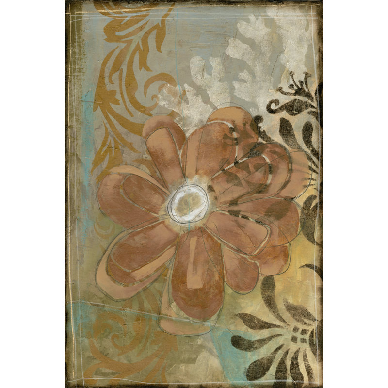Floral Abstraction I by Jennifer Goldberger - Wrapped Canvas Painting, 46cm H x 30cm W