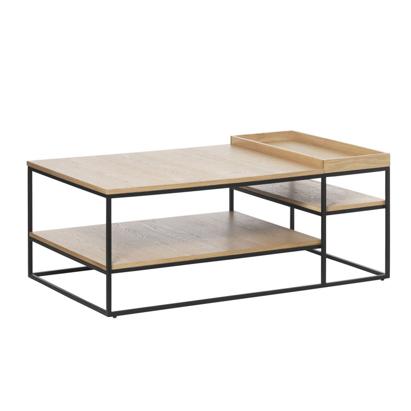 Bradford Frame Coffee Table with Storage, Nature
