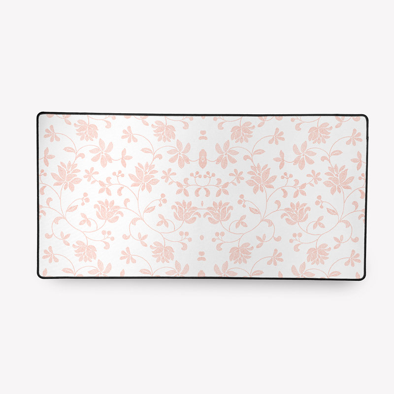 Grand sous-main à motif floral Lanny, Rosé