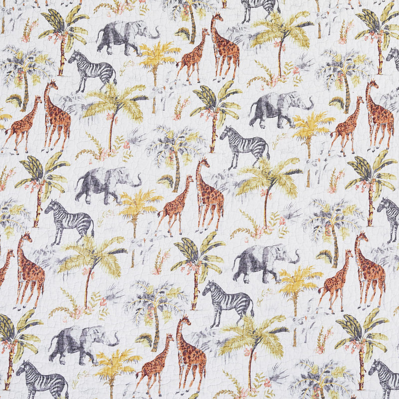 Serengeti Cotton Reversible Quilt Set, Twin Quilt + 1 Twin Sham
