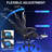 Hoffree LED Ergonomic Gaming Chair with Bluetooth Speakers and Vibration Lumbar Pillow-69741812