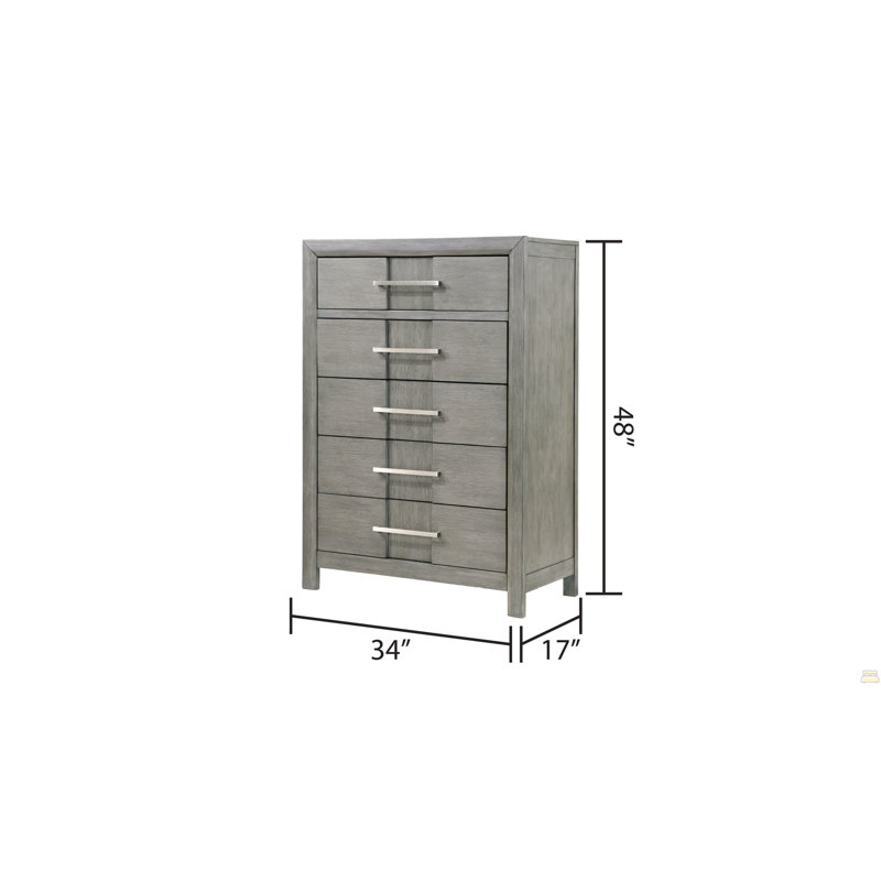 Commode 5 tiroirs en bois