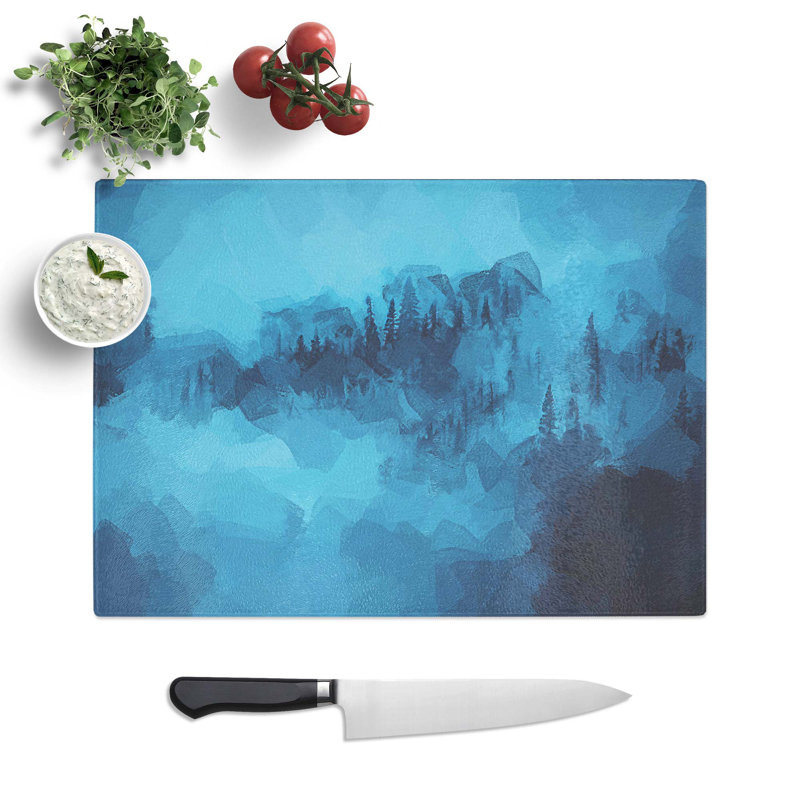 Tempered Glass a Mist over the Forest Chopping Board, 39 cm W x 28.5 cm L