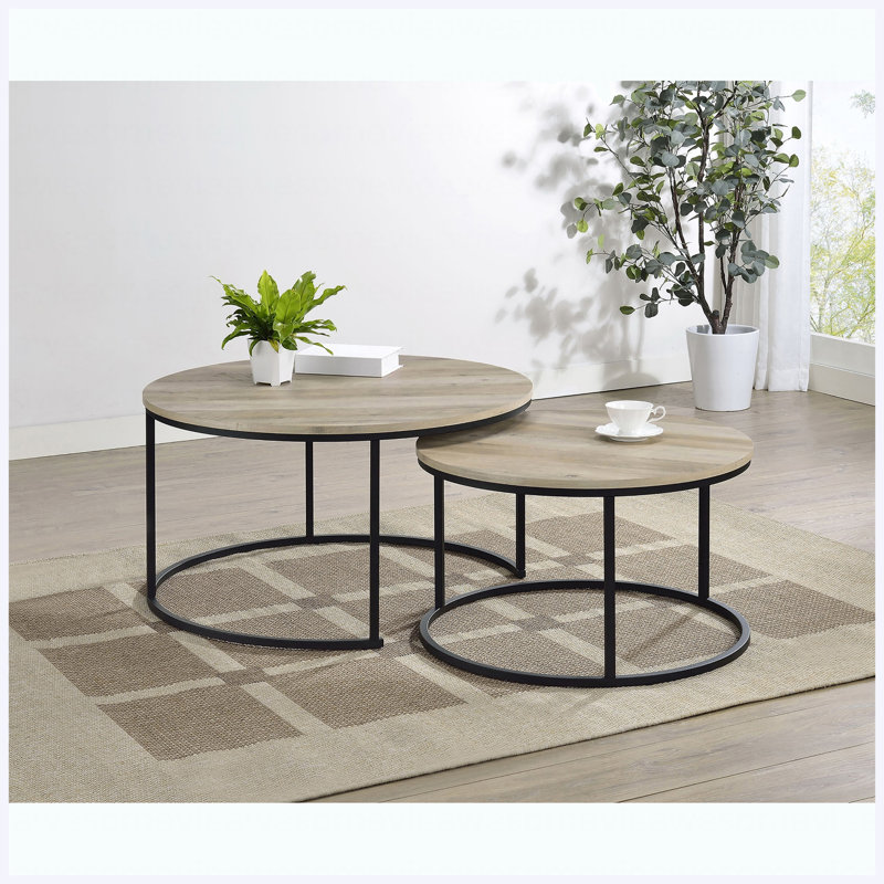 Ensemble de tables basses gigognes 2 pièces Rustic