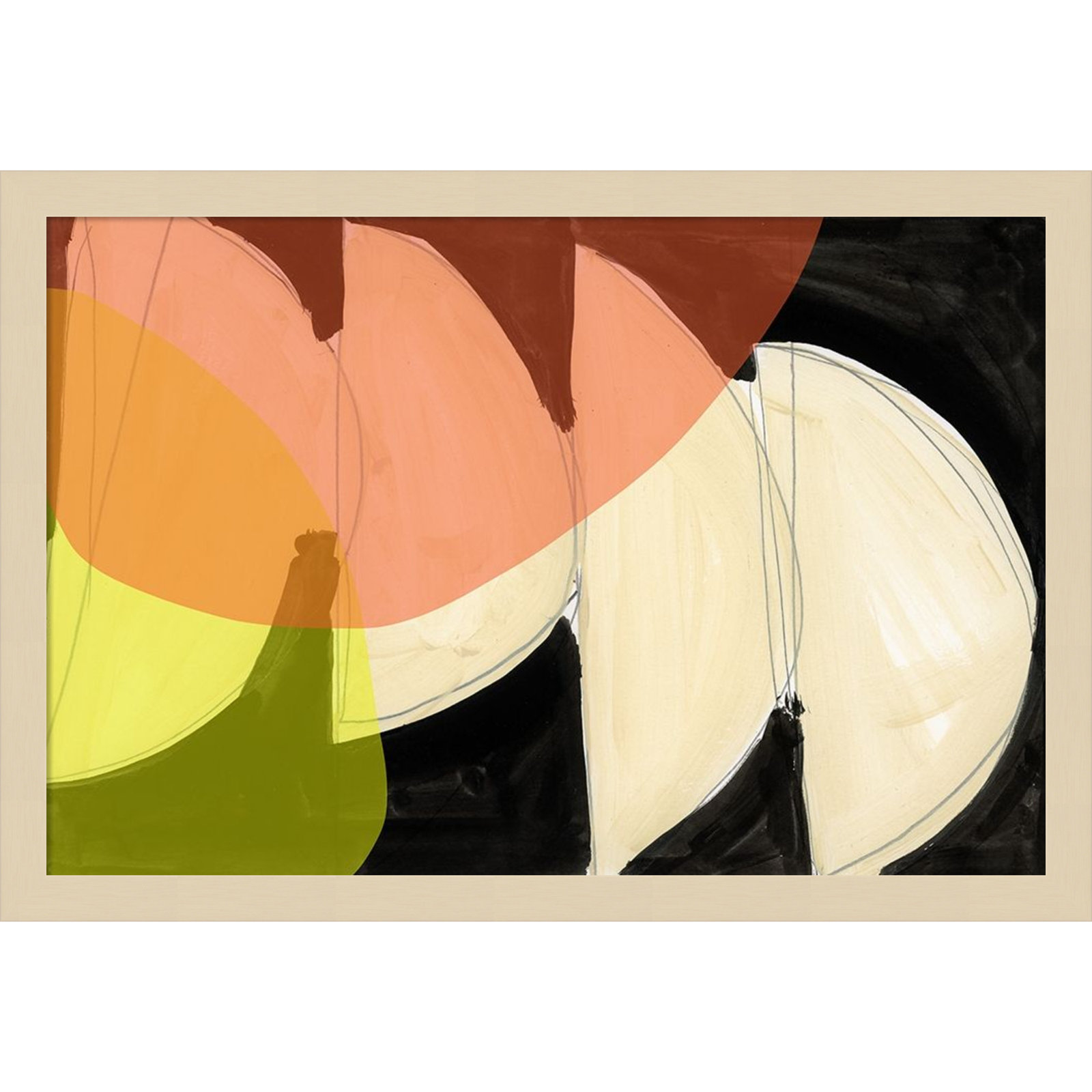 Gilpin "Four Semi Moons I" Print, 15" H x 21" W, Brown