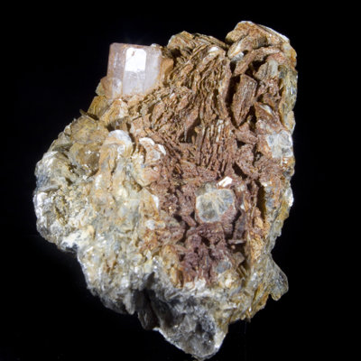 Pink Apatite on Mica. Nagar Valley, Pakistan