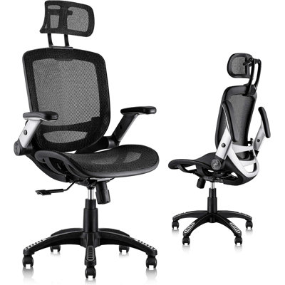 Chaise de bureau en filet avec appui-tête