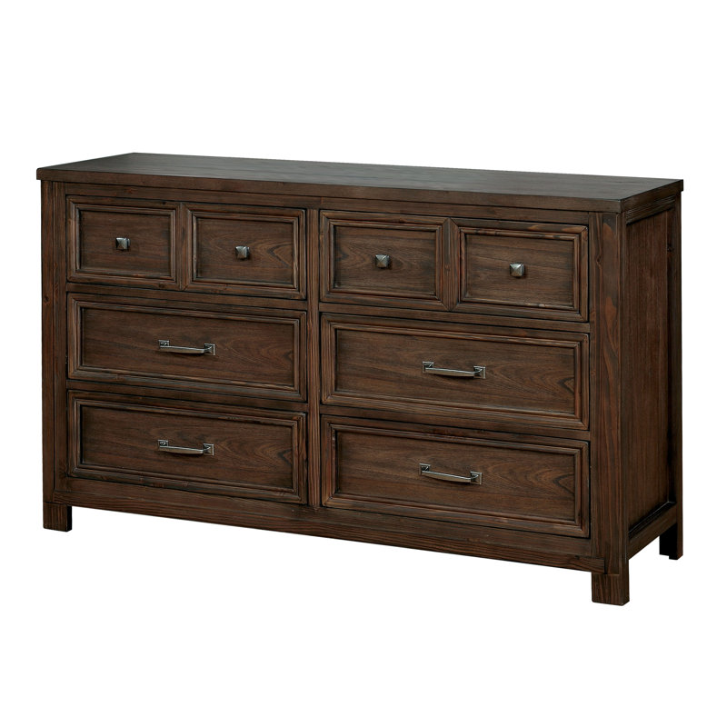 Commode double à 6 tiroirs Allentown, Chêne