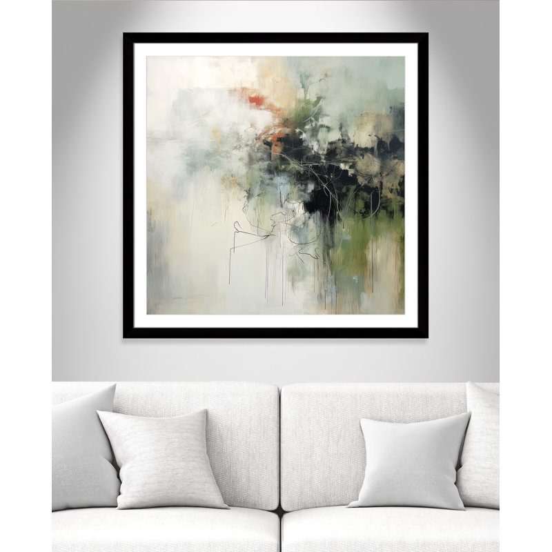 «Green Abstraction I Print» par Irena Orlov, Imprimé mat, L 42,5 po x H 42,5 po, Satin Black