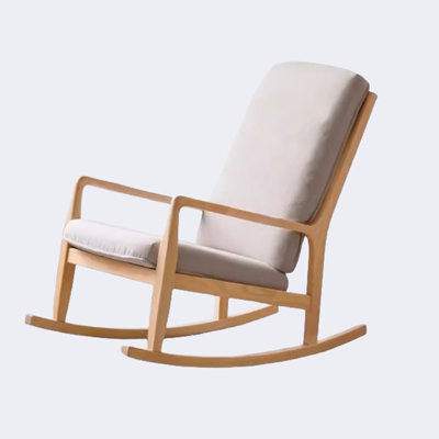 Chaise berçante moderne simple en chêne