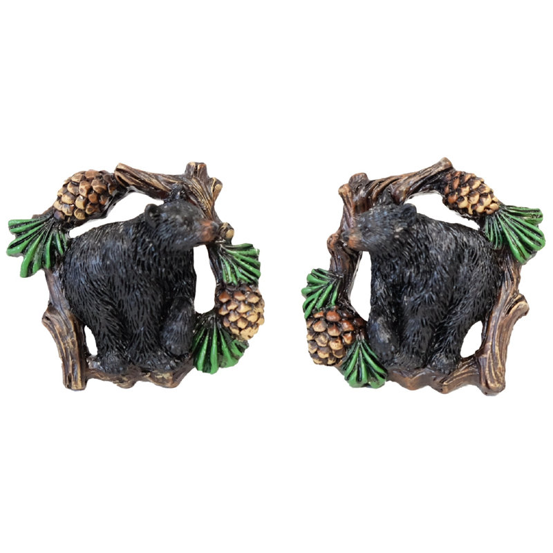 Bear Pinecone Drawer Pull Knob Set