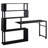 Home Office Computer Desk L-Shaped Corner Table, Rotating Computer Table With 5-Tier Bookshelf, Four Installation Methods, Lockable Casters