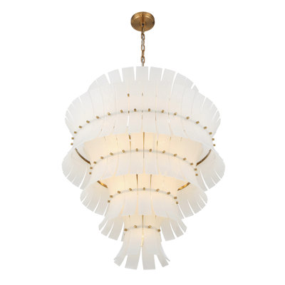 13 Light Aged Brass Chandelier