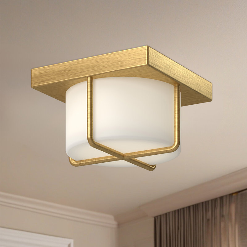 Plafonnier encastré à DEL Regalo, Or brossé, H 4 po x l 7,13 po x P 7,13 po
