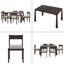 Ensemble de table à manger rétro 7 pièces pour 6 personnes, ensemble de table à manger en bois pour 6 personnes avec chaises rembourrées pour la cuisine et la salle à manger-1301595942-1301595939