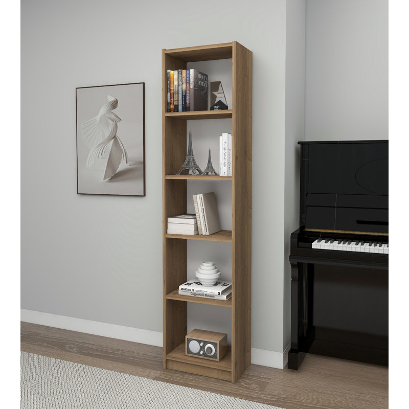 Stylish Wall-Mounted Bookshelf, Hitit Color, 15.7 x 70.9 x 11.0 inches | 100% Melamine Coated Particle Board, Thickness: 0.7 inches | Space-Saving Design, Durable & Elegant Storage Solution for Home or Office