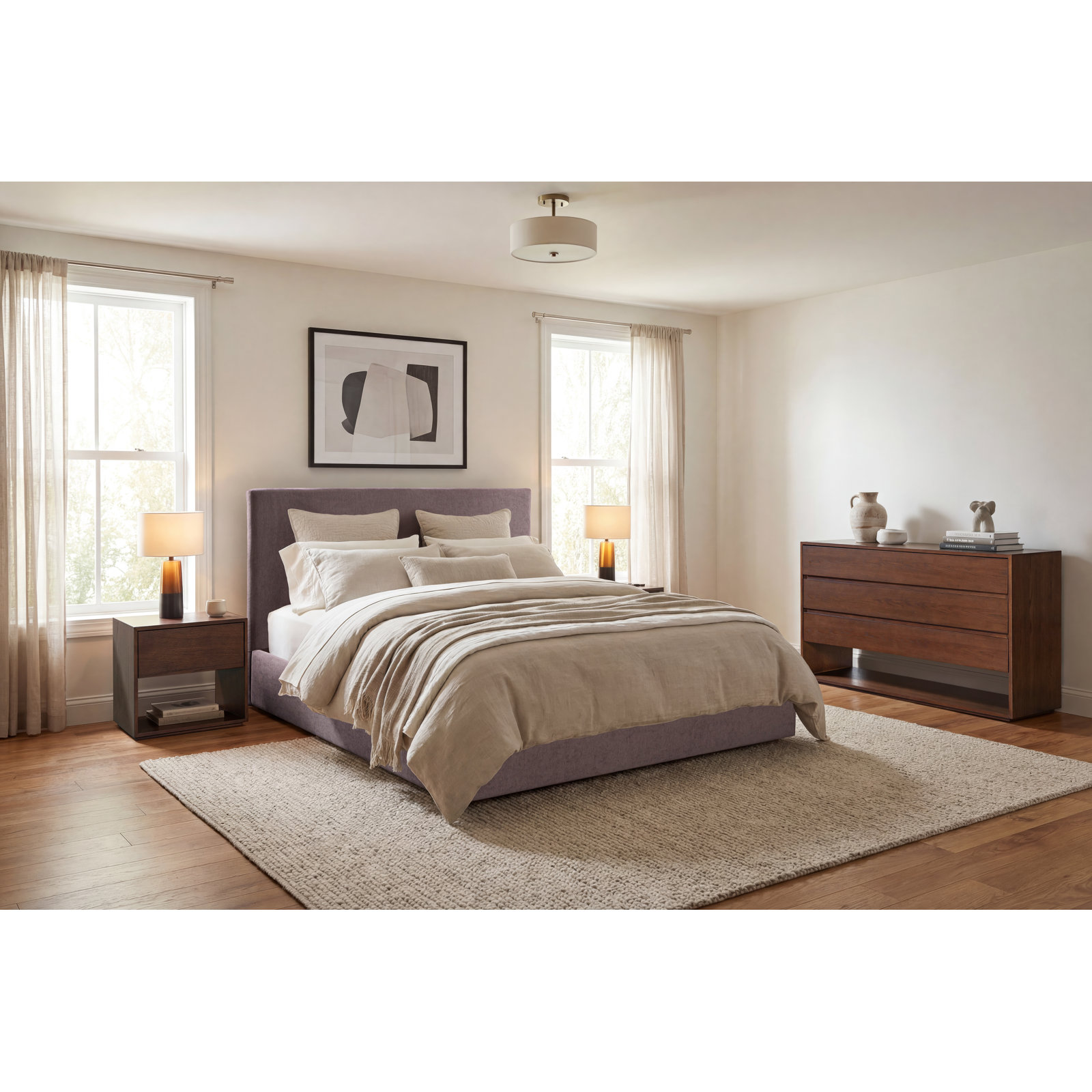 Nordic 1-Drawer Nightstand, Brown