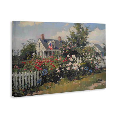  Art sur toile, "Patriotic Cottage Garden" par Arlington Prints