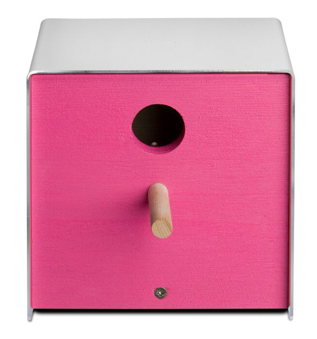 Nesting Box Mounted Birdhouse, Pink
