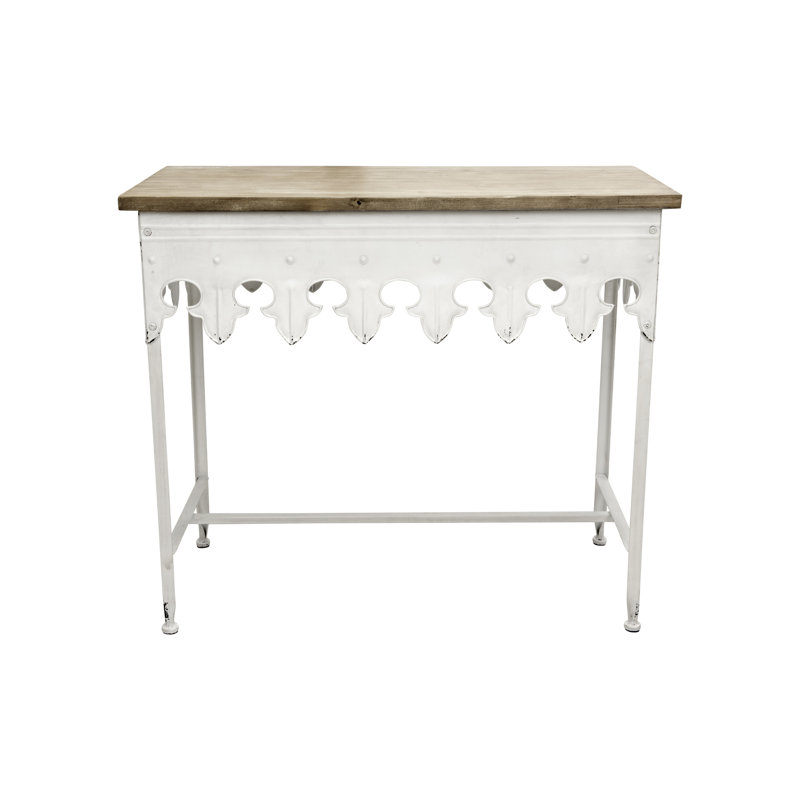 91.4cm Solid Wood Top Console Table, Antique White