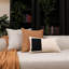  Housse et insert de coussin 100% coton rectangulaire blanc cassé / noir lombaire