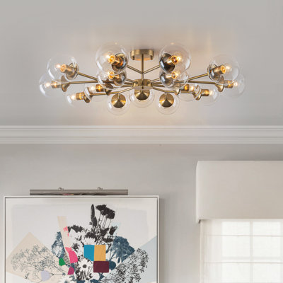 Murtie 15-Light Sputnik Glass Semi Flush Mount