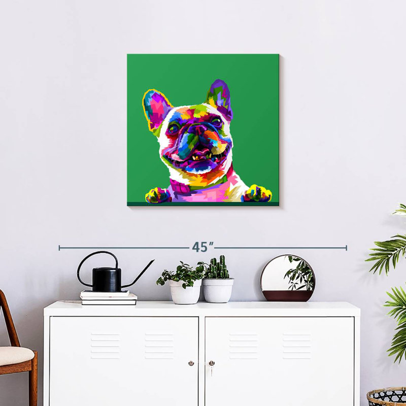 Bouledogue abstrait Brampt, H 24 po x l 24 po