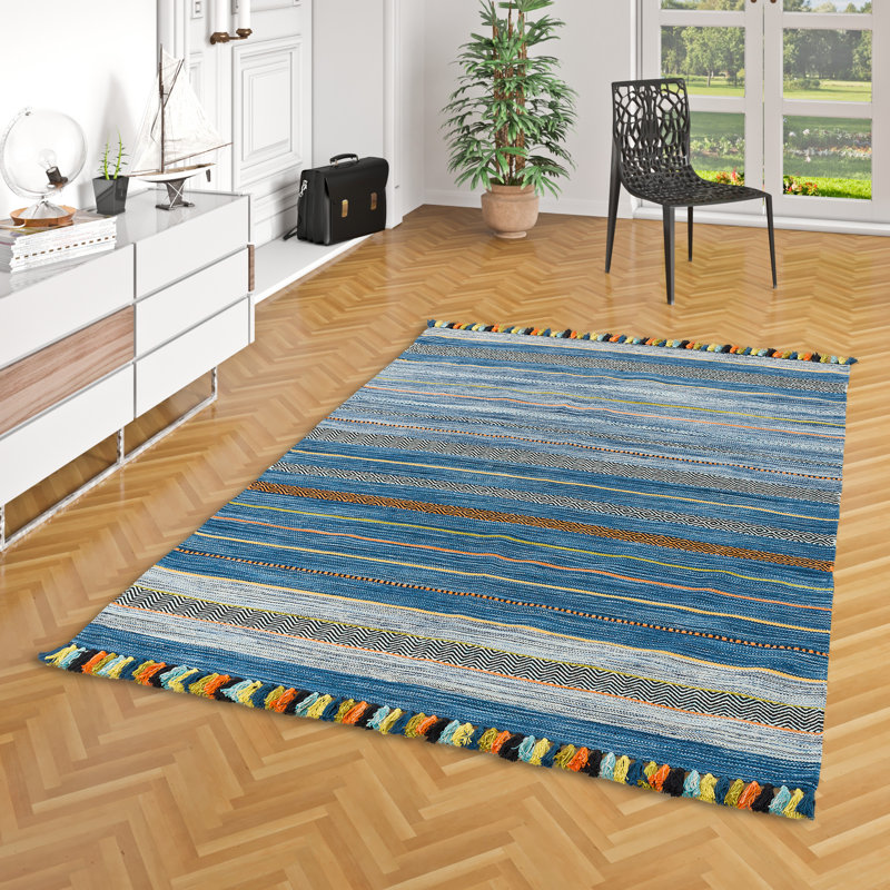 Ekrem Striped Hand Woven Area Rug, Rectangle 140 x 200cm