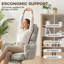 Chaise de bureau avec repose-pieds, chaise d'ordinateur inclinable, gris clair