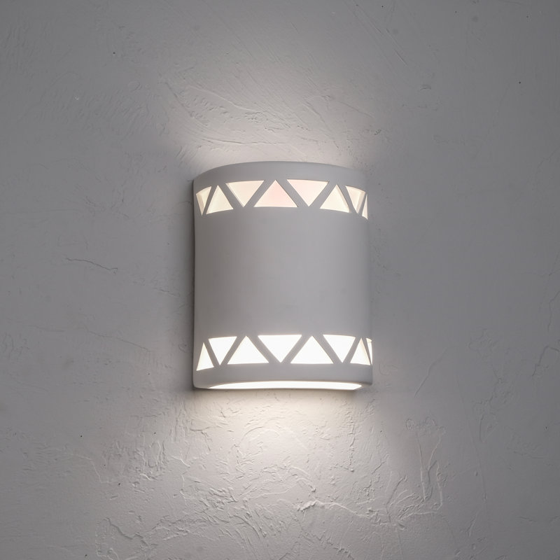 Charleus Flush Mount Ceramic Outdoor Wall Lights, LED Bulb Included, 10" H x 8" W x 5" D