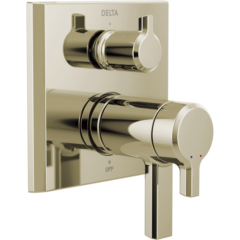 Garniture de valve pivotante Tempassure avec inverseur intégré à 3 réglages, Nickel poli Lumicoat