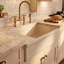 Fireclay Reversible Sink with Integral Drainboard and Decorative 2 ½" Lip on Both Sides-838176952