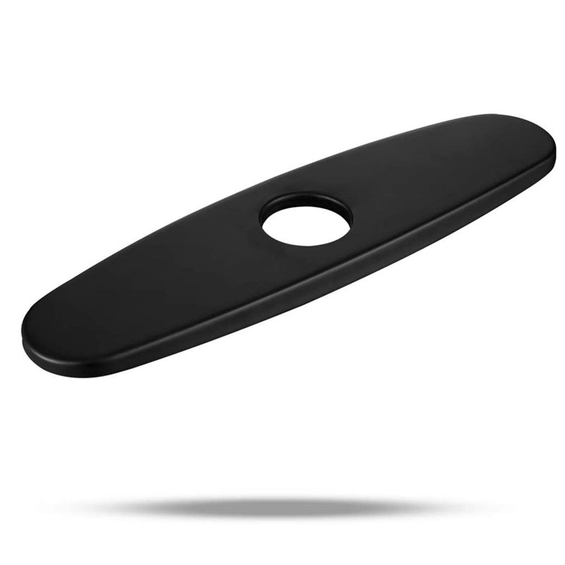 Plaque de protection pour trou de robinet de cuisine, Noir mat