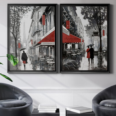 «Rainy Paris I», ensemble de 2 reproductions d'art