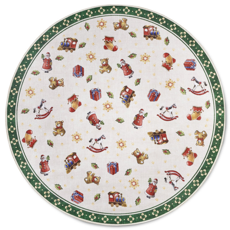 Toy`s Delight Area Rug, Multi-colored Green, Round 152cm