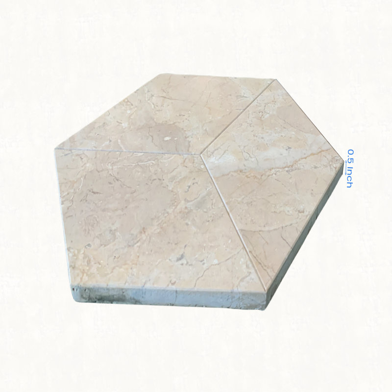 Carreau de marbre hexagonal, marbre de Carrare, marbre naturel, pour le mur et le sol, carreau de marbre poli, pierre naturelle, 1 boîte de 12 pièces