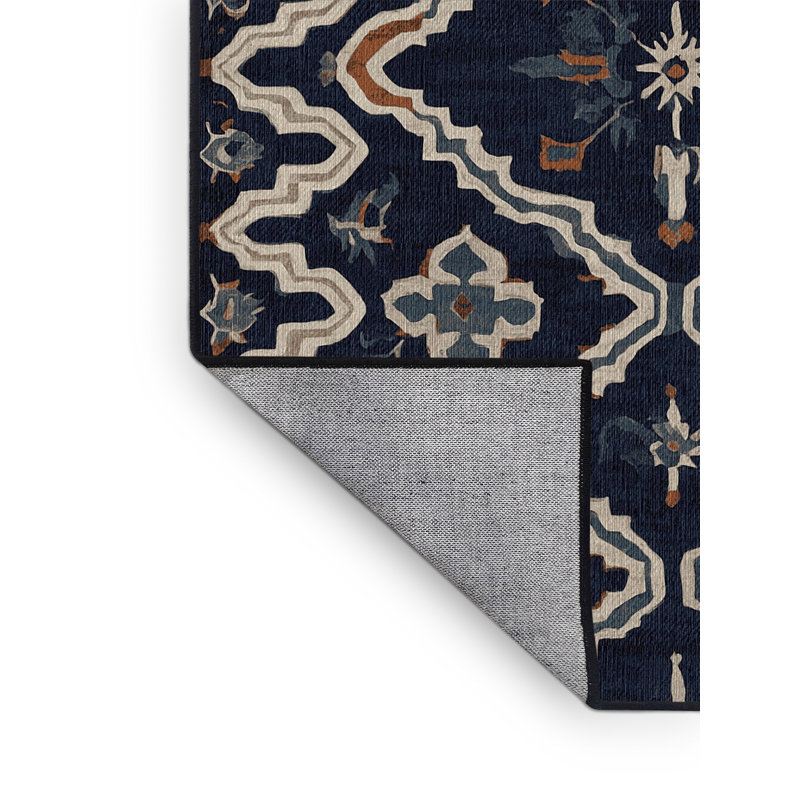 Machine Washable Gray Area Rug, Rectangle 7' x 9'