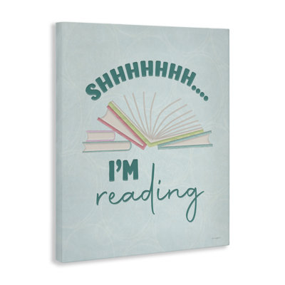 Toile Shhh I'm Reading, design par Seven Trees Design